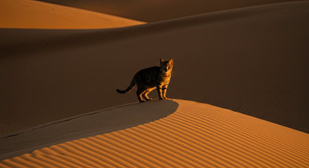 Silhouette of a kangaroo in the Sahara desert, Moroccoの素材