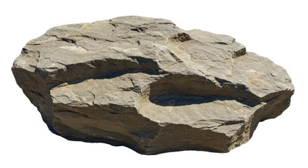 Rock stone isolated on white background. Clipping path included. 3d renderの素材