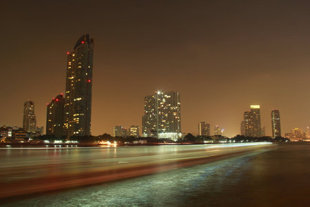 right in chao-praya river thailandの写真素材