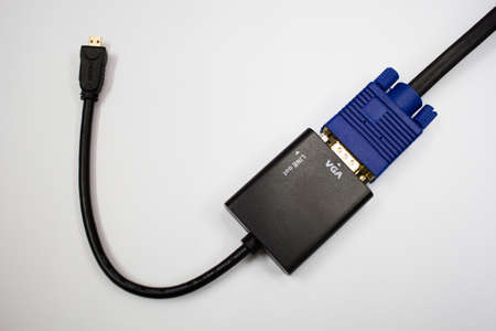 VGA Port and VGA Cableの写真素材