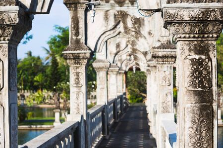 Water Palace detail in Candidasa, Baliのeditorial素材