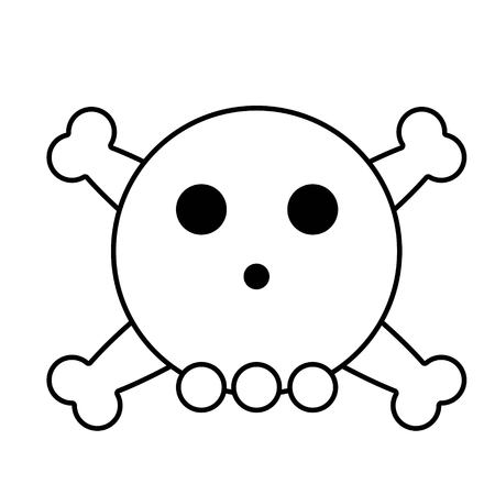 line skull on a white backgroundのイラスト素材