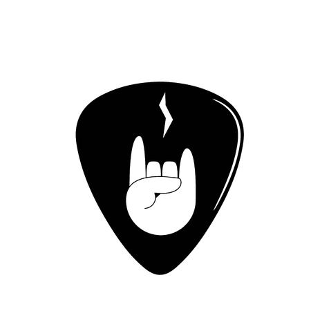 guitar pick guitar rock grunge punk with black pattern on a white backgroundのイラスト素材
