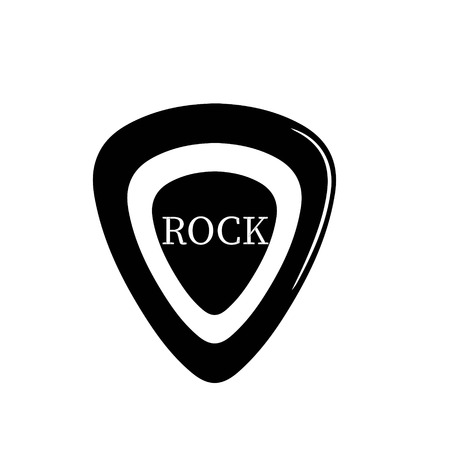 guitar pick guitar rock grunge punk with black pattern on a white backgroundのイラスト素材