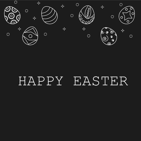 happy easter pattern with bunnies and hares on a colored background with chicken eggのイラスト素材
