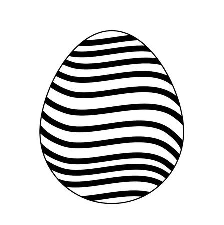 colorful chicken egg with different patterns on a white backgroundのイラスト素材