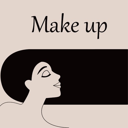 girl with black hair and makeupのイラスト素材