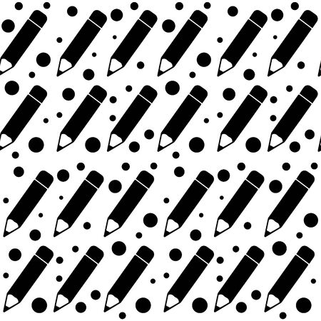 Seamless geometric pattern with line pencils in flat style. Vectorのイラスト素材