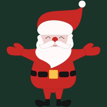 santa claus on green background for new year and Christmas design icon vector illustrationのイラスト素材
