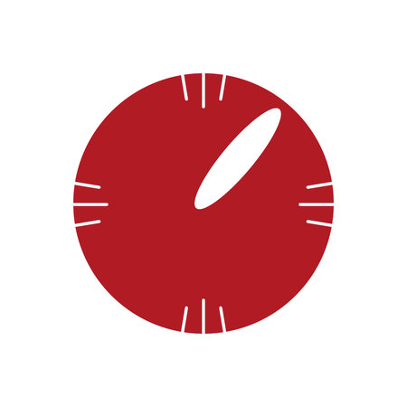 Kitchen timer red dial clock flat icon gradient on white background isolated vector