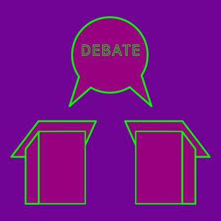 Debate between politicians election president vs. purple color podiums Democrats vs. Republicansのイラスト素材