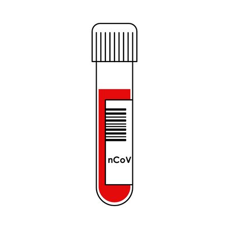 Coronavirus vaccine, blood in test tube, medicine drug for nCov isolated white backgroundのイラスト素材
