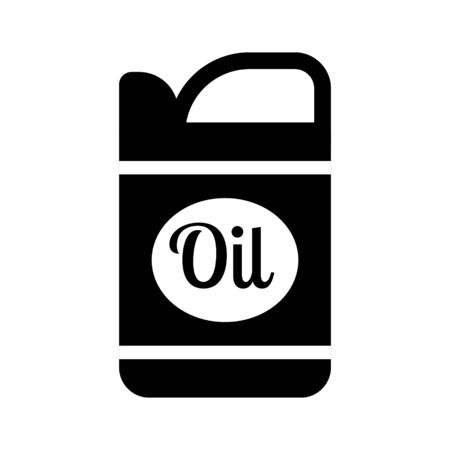 Oil canister for motor car machine Black silhouette, isolated on white background, vector.のイラスト素材