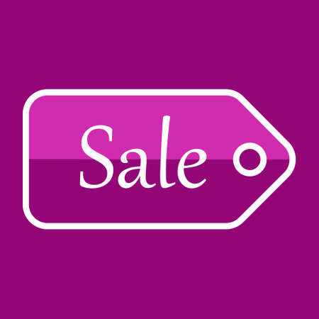 Pink sale discount icon, isolated, promotion, price reduction. Buying, icon for business.のイラスト素材