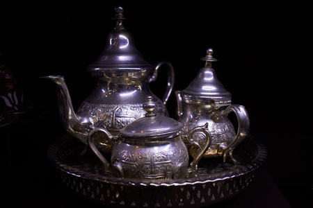 Arabian silver teapotの写真素材