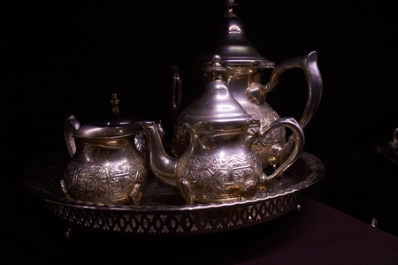 Arabian silver teapotの写真素材