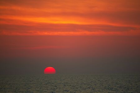 sunset over the seaの写真素材