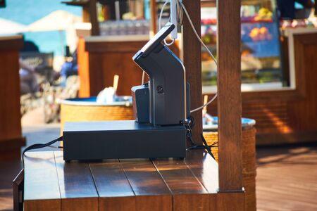 the counter in the beach cafeのeditorial素材