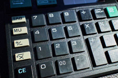 close-up of a calculator