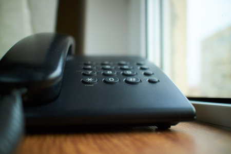 landline phone close-upの写真素材