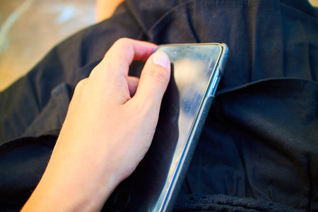 phone in a female hand