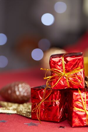 Christmas decorative gifsの写真素材