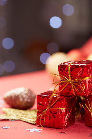 Christmas decorative gifsの写真素材