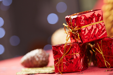 Christmas decorative gifsの写真素材