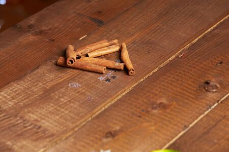 cinnamon on the tableの写真素材