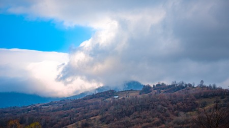 Clouds on mountainsの写真素材