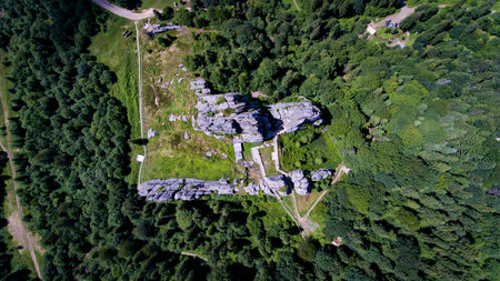 Tustan Fortess. Ukraine. aerial 10.07.2017 top viewの写真素材