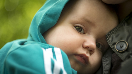 baby on sportswearの写真素材