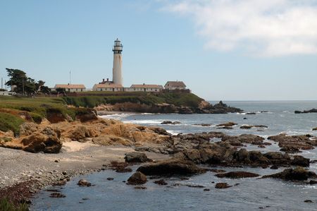 Pigeon Point Lighthouse near Pescadero, Californiaの写真素材