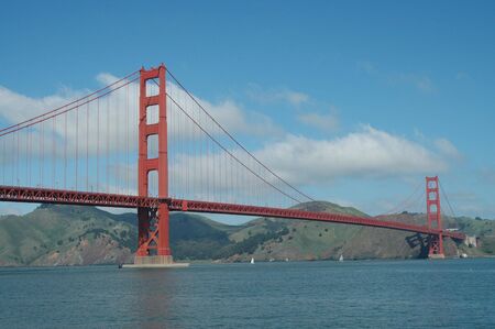 Golden Gate Bridge & Marin Headlands from Crissy Field, San Francisco, Californiaの写真素材