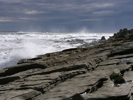 Pancake rocks, Punakaiki, South Island, New Zealandの写真素材