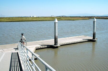 Boat launch, Baylands Nature Preserve, Palo Alto, Californiaの写真素材