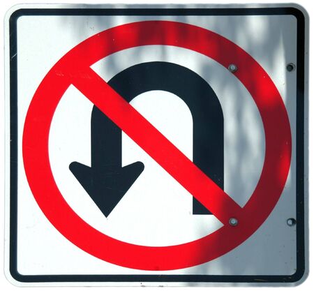 No U-Turn graphic signの写真素材