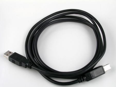 USB cable - Type A to Type B connectorsの写真素材