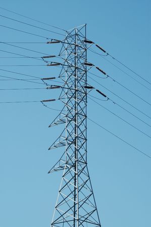 Power transmission tower, Mountain View, Californiaの写真素材