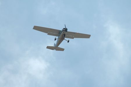 Light plane overheadの写真素材