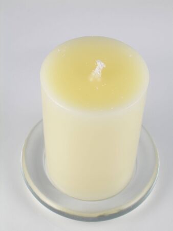 New, unlit candleの写真素材