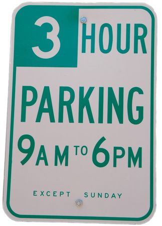 Three Hour Parking, 9AM to 6PM Except Sundayの写真素材