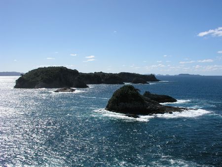 Offshore rocks, Mercury Bay, Coromandel Peninsula, New Zealandの写真素材