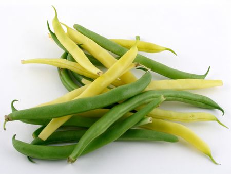Green & yellow string beansの写真素材