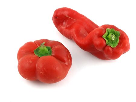Red heirloom peppersの写真素材