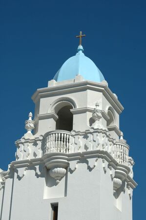 Tower & balcony, St. Michael's Church, Livermore, Californiaの写真素材