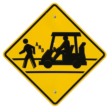 Golfer Crossing graphicの写真素材