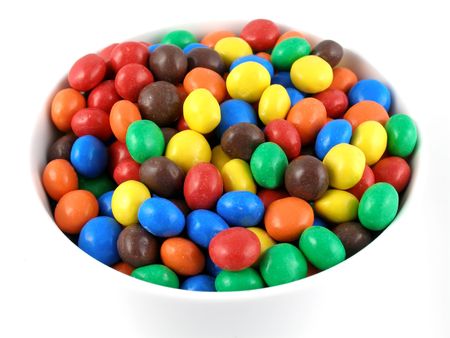 Colorful candy in a bowlの写真素材