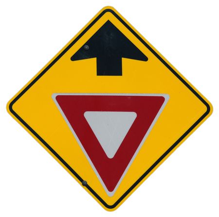 Yield Ahead graphicの写真素材