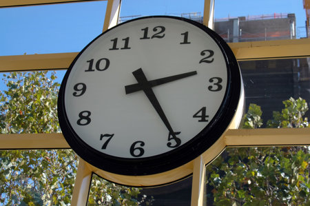 Wall clock, commuter rail station, San Francisco, California